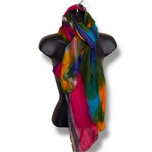 Global Girlfriend Colorful Scarf Rainbow Cotton Fair Trade Brand Boho Bohemian
